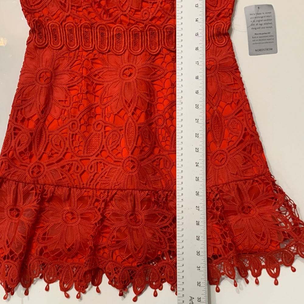 Saylor Vreni Fire Whirl Red Lace Mini Dress NWT Size Small Cocktail Party - Picture 13 of 14